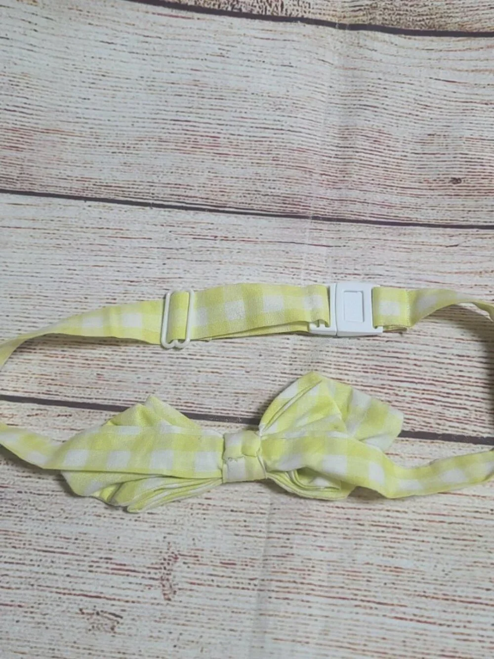 Kids Classic Cotton Pre-Tied Bow Tie - Yellow Gingham - One Size - NEW